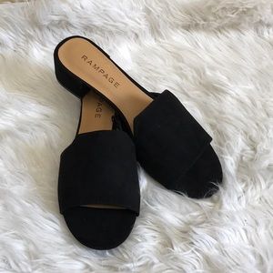 Rampage faux suede block heel